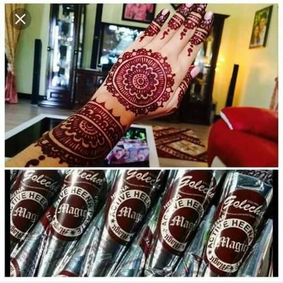 Golecha Henna Mehandi Temporary Tattoo – Active Magic – Red – 12 Cones