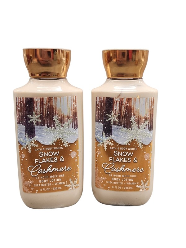 x2 Bath & Body Works Snowflakes & Cashmere Body Lotion Shea Butter Vitamin E