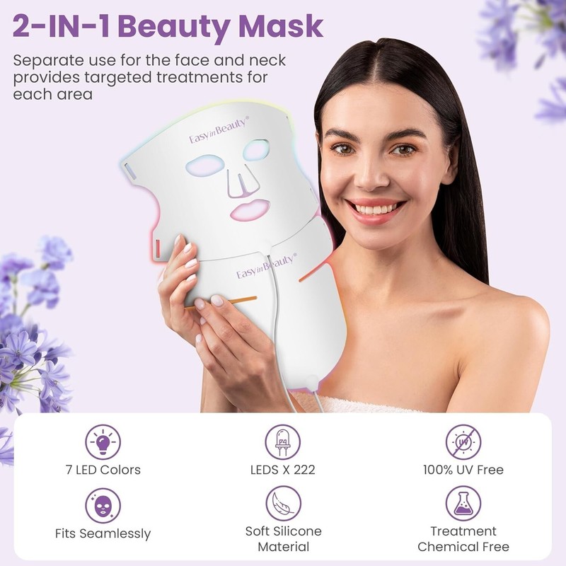 7 Color LED Face Mask Photon Light Therapy, Skin Care Mask for Face and Neck gallery