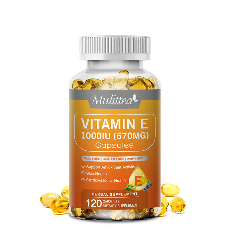 Vitamin E Oil 120 Softgels | Vit E Capsules for Hair Skin Nail Face Health Vegan gallery