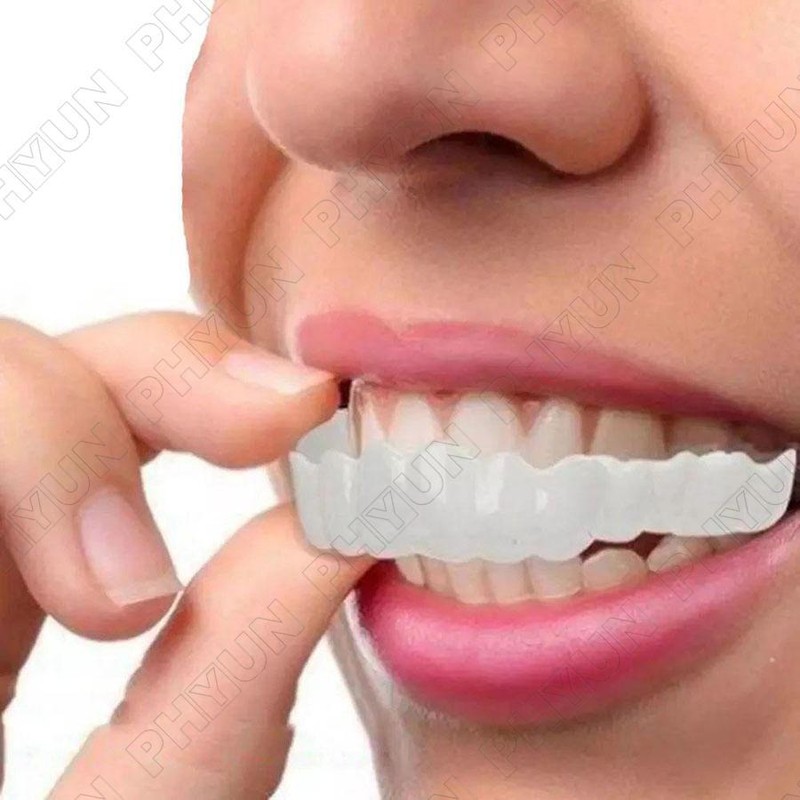 1 x Snap On False Teeth Lower Upper Dental Veneers Dentures Fake Tooth Cover Set gallery