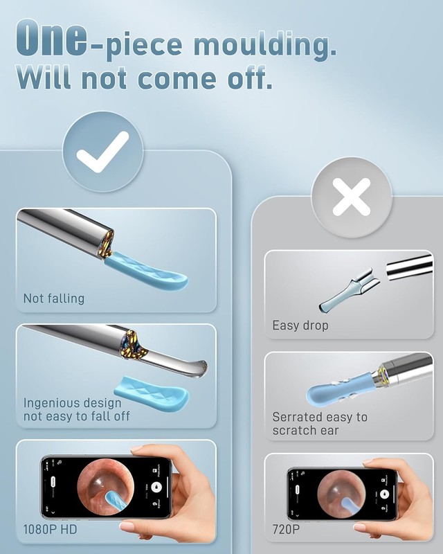 Professional Ear Cleaner with 1080P Camera, LED Light & 6 Silicone Spoons gallery