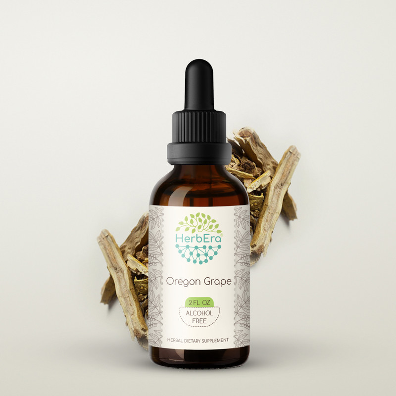 HerbEra Oregon Grape Alcohol-FREE Tincture, (Mahonia aquifolium)