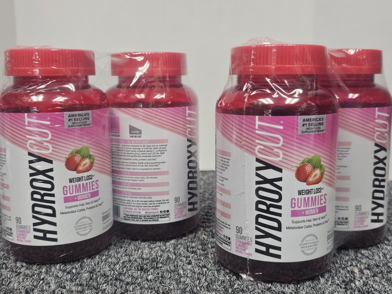 4 X Hydroxycut Weight Loss + Women Supplement 90ct Gummies Strawberry 4/7/27