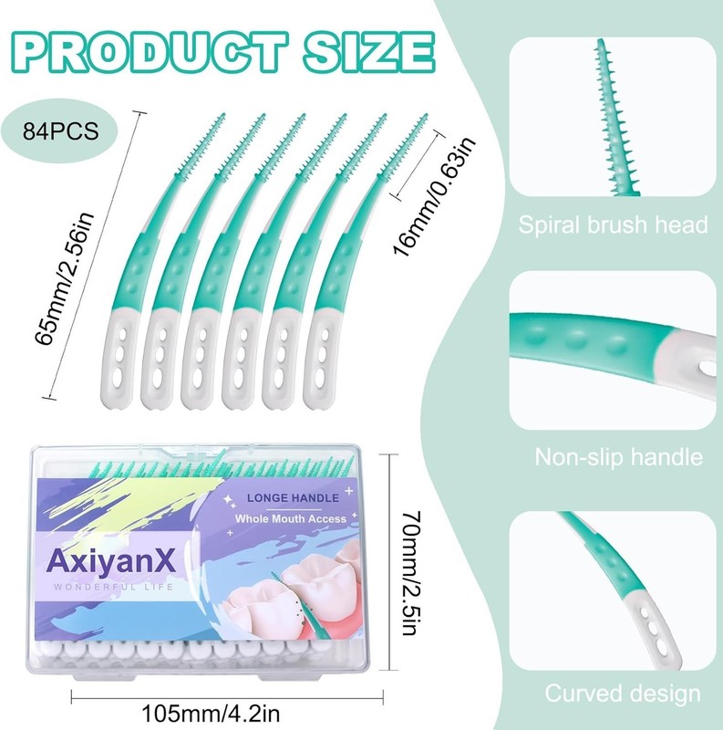 84PCS Portable Soft Dental Floss Picks,Soft Silica toothpicks,flossers for Ad... gallery