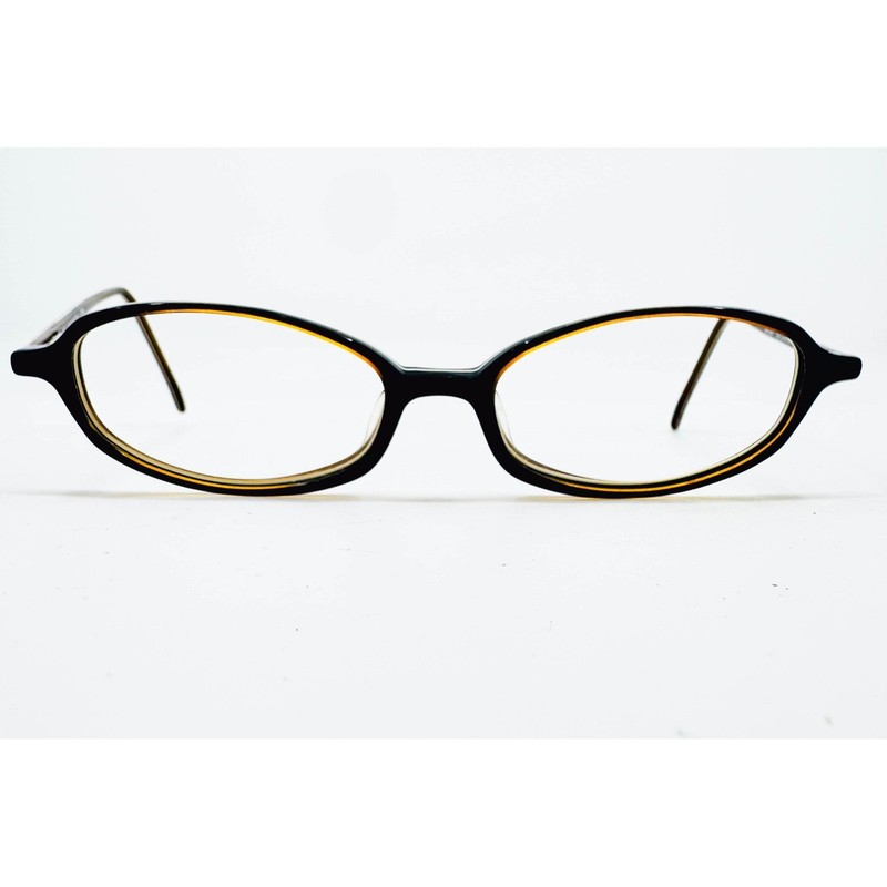 Prada Eyeglasses Womens Black Orange Oval Frame VPR 03F 50-18-140 gallery