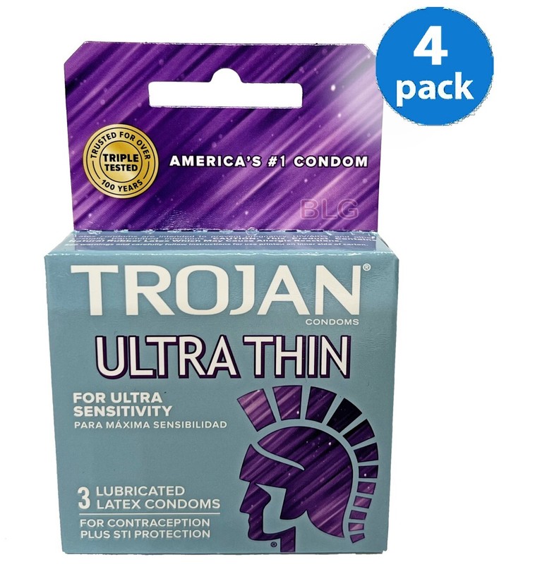 Trojan ULTRA THIN Lubricated Latex Condoms Contraception STI Protection 12-Count