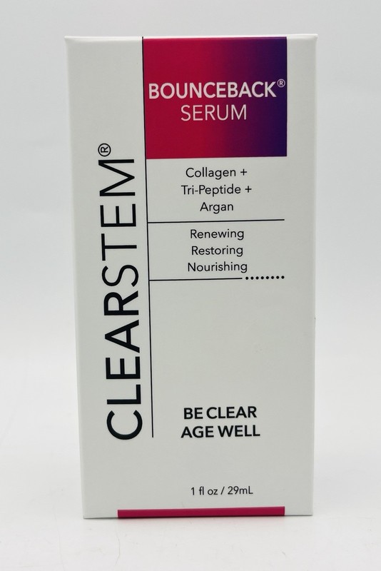 Clearstem Bounce back Serum Collagen Tri Peptide Argan Restores Renews 1oz New