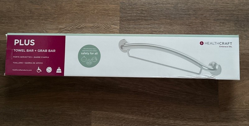 HEALTHCRAFT Plus 2-in-1 Towel Holder Grab Bar 24″Open Box