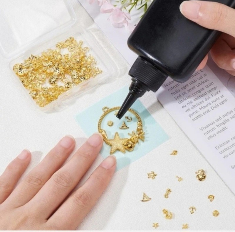 NWT NAIL ART DESIGN 4mm×3mm GOLD METAL NAIL DECALS: N°15 gallery