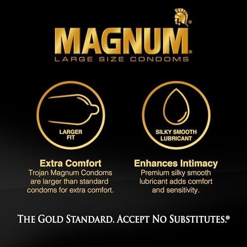 TROJAN Magnum XL Lubricated Condoms - 12 Count Large Size Latex Condom gallery
