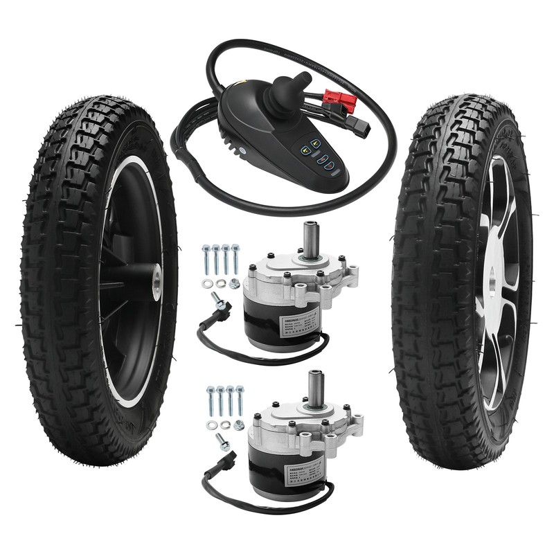 2x Brush Motors 24V 250W +12” wheels+Remote For Wheelchair Mobility Scooter