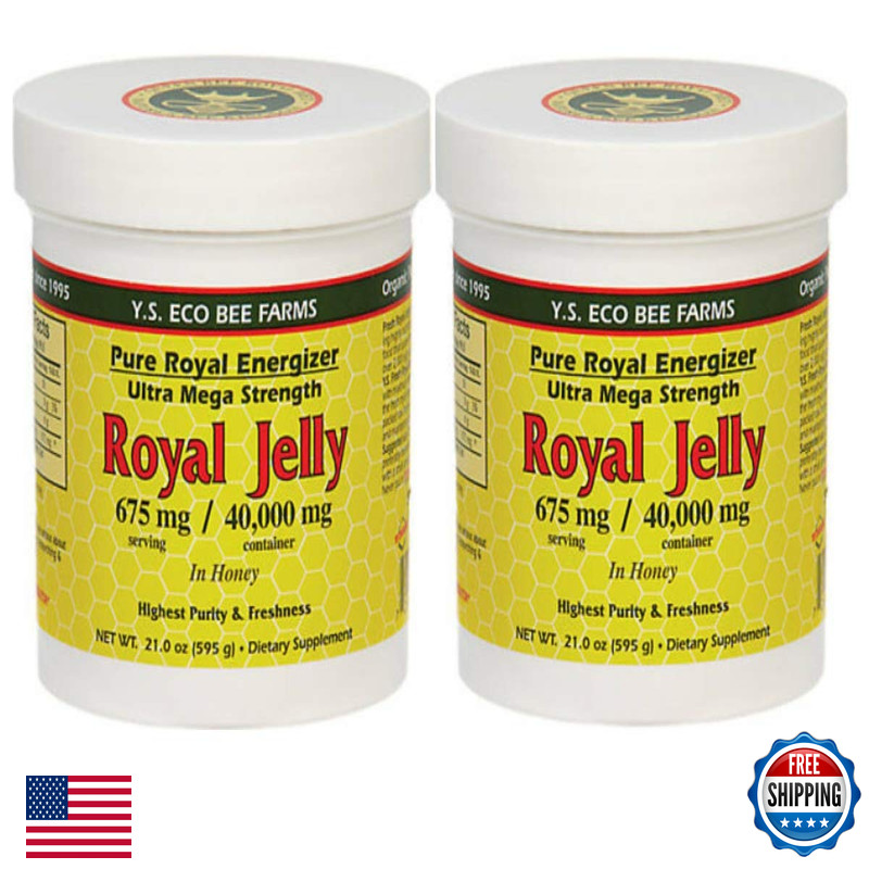 Ys Royal Jelly/Honey Bee Y.S. Eco Bee Farms 2 Pack Royal Jelly In Honey 675 Mg