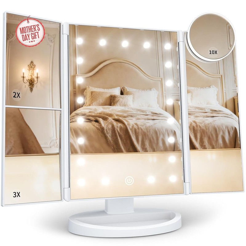 HUONUL Makeup Mirror with Lights Best Mother’s Day Gift1X/2X/3X/10X Magnificatio