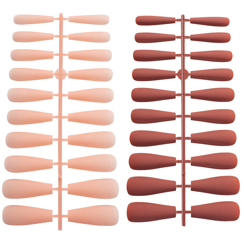 20Pcs Matte Super Long Coffin False Nail Ballet Press on Nails Tips Solid Color✔ gallery