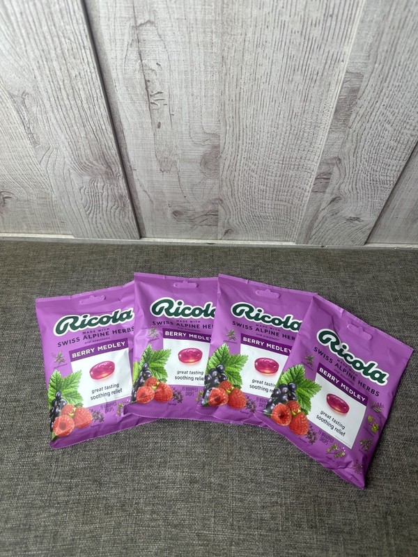 Ricola Berry Medley Swiss Alpine Herb Oral Anesthetic Herbal Cough Drops 4 Packs