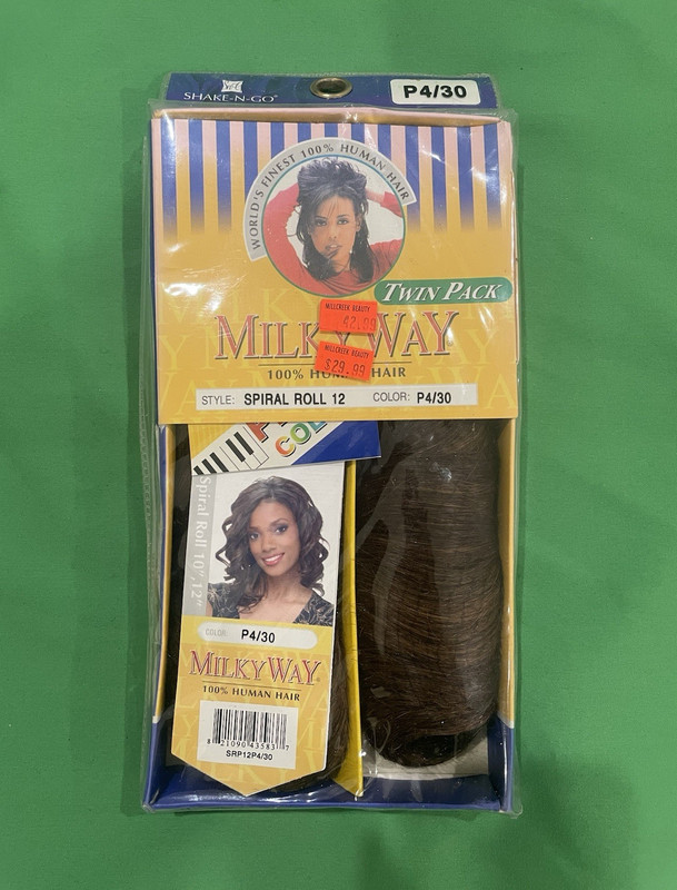 Milky Way 100% Human Hair Spiral Roll Curly Extensions 12″ Twin Pack P4/30