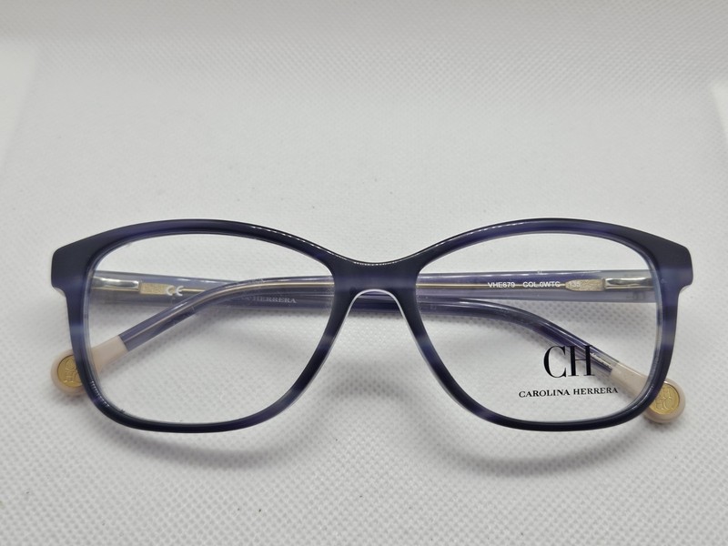 CAROLINA HERRERA Eyeglasses VHE679 679 Col. 0WTC Blue Gray Frames 53-15-135