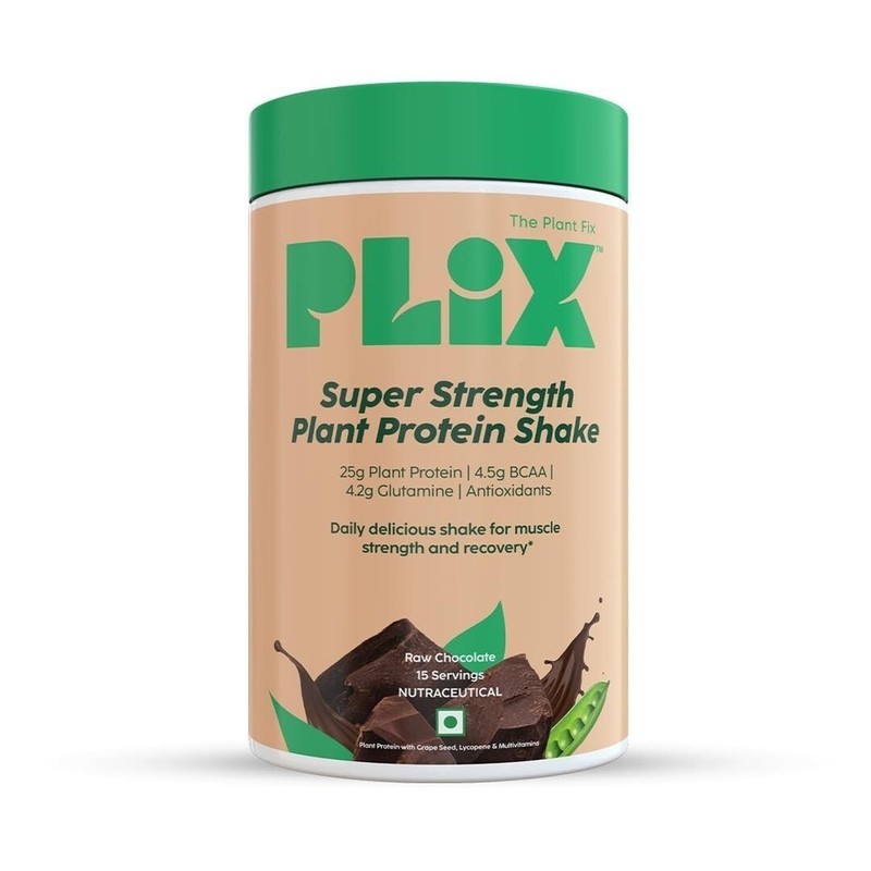 PLIX – THE PLANT FIX Strength Vegan Plant Protein Powder – Chocolate – 500 Gm
