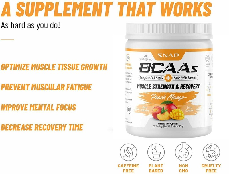 Snap Supplements Peach Mango BCAA Powder - Amino Energy - 2 Pack gallery