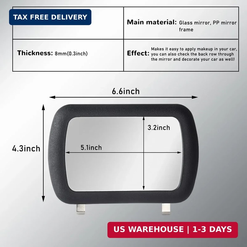 povtii Car Sun Visor Vanity Mirror, Clip-on Automotive Makeup Sun-Shading Mirror gallery