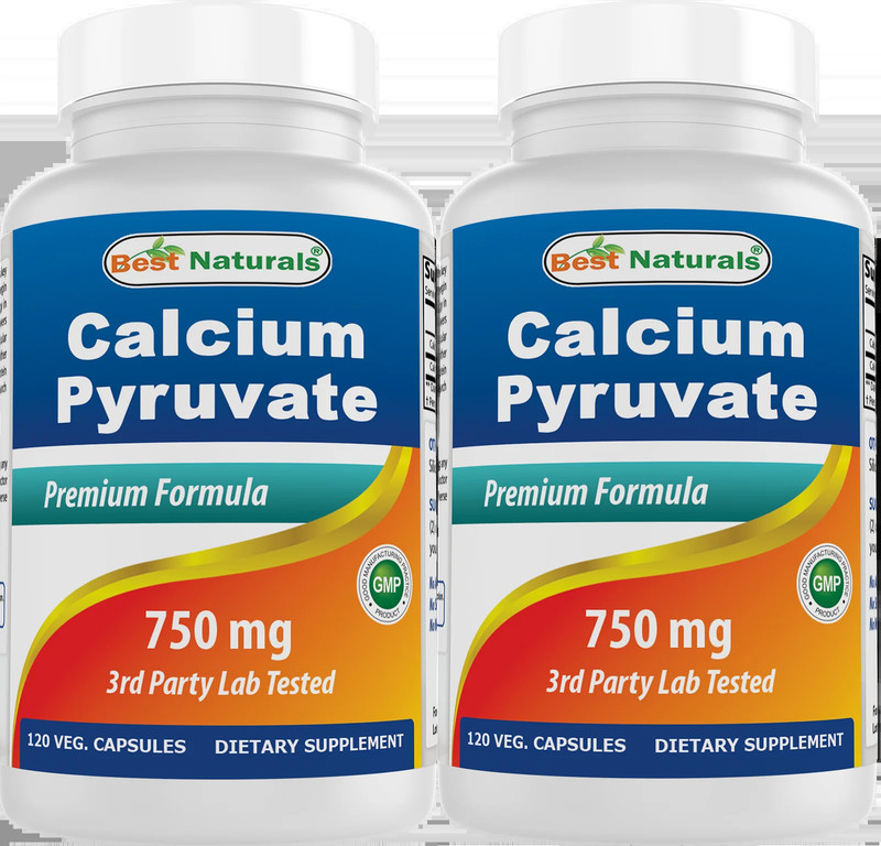 2 Pack Calcium Pyruvate 750 Mg 120 Capsules