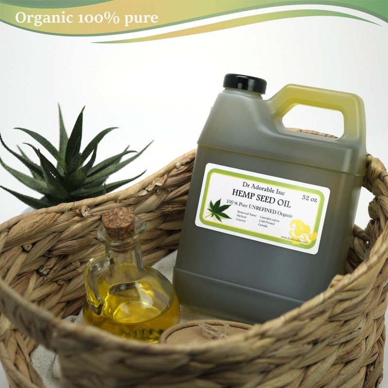 32 OZ/1 QUART ORGANIC HEMP CARRIER OIL COLD PRESSED PURE gallery