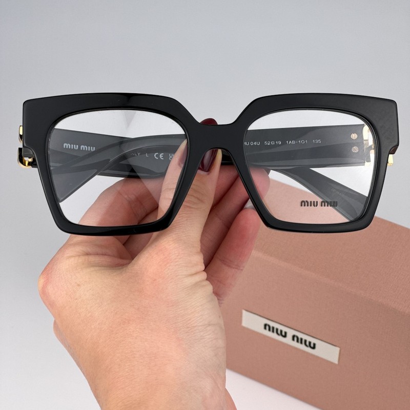Miu Miu Women Eyeglasses Black Demo Square MU04UV 1AB1O1 NEW AUTHENTIC gallery