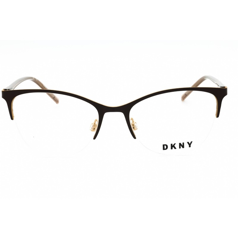 Dkny Women's Eyeglasses Brown Cat Eye Half Rim Frame Clear Demo Lens DK3006 210 gallery