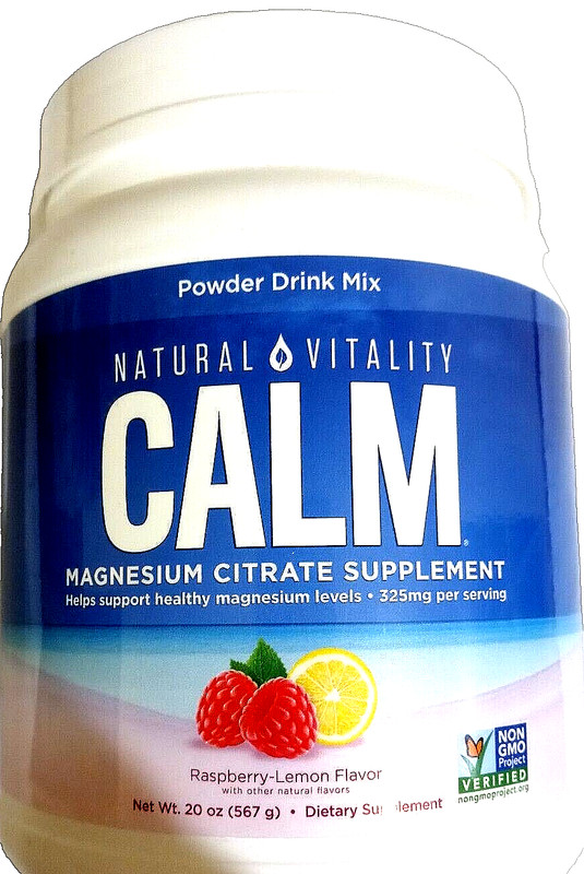 Natural Vitality Calm Magnesium Citrate Powder Raspberry/Lemon 20 oz EXP 01/2025