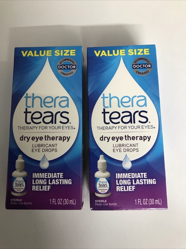 NEW Thera Tears Dry Eye Therapy Lubricant Eye Drops 1fl Oz (2-Pack) EXP 05/2025