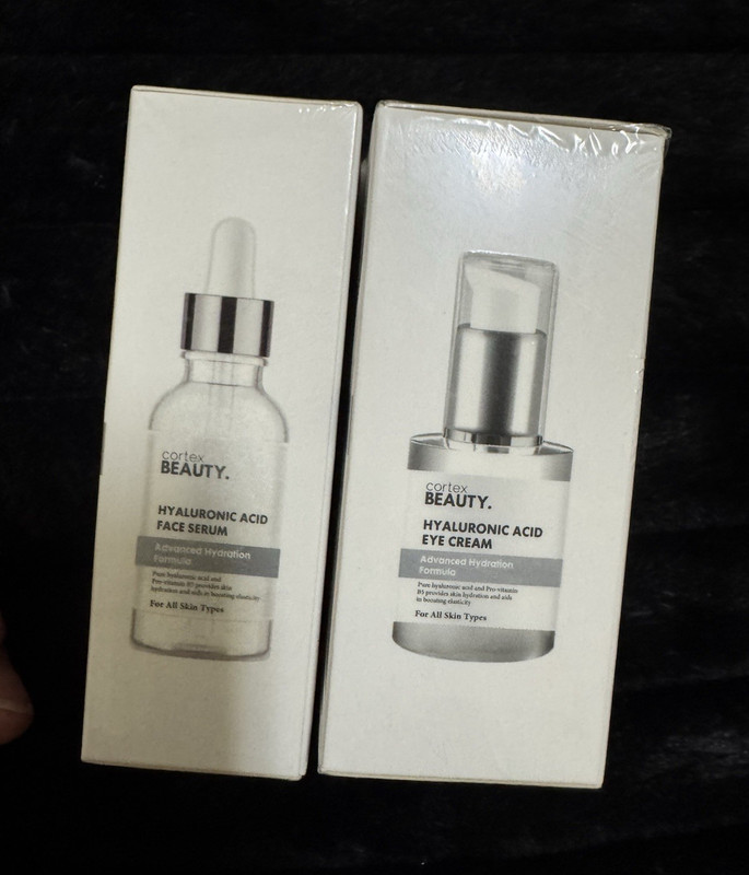 Cortex Beauty Hyaluronic Acid Face Serum + Eye Cream Set Hydration 1 fl oz