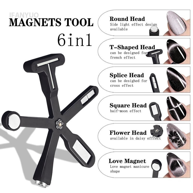 6in1 Love Heart Nail Magnet Cat Eye Effect Side Light French UV Gel Tool UK gallery