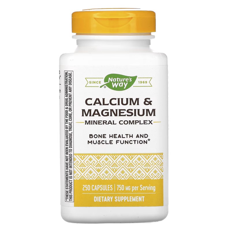 2 X Nature’s Way, Calcium & Magnesium Mineral Complex, 750 mg, 250 Capsules
