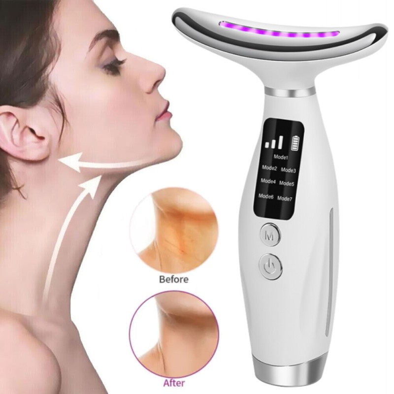 US 7 in 1 Facial Massager LED Light Therapy Face Neck Lift Anti-Wrinkle Device gallery