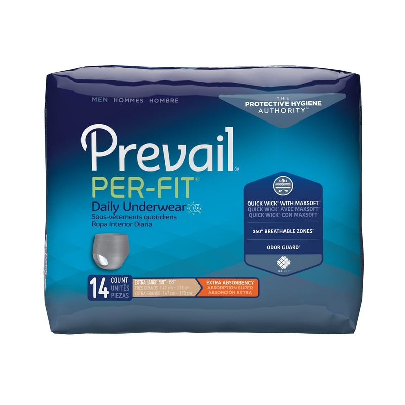 Prevail Disposable Underwear Male X-Large 56 Ct