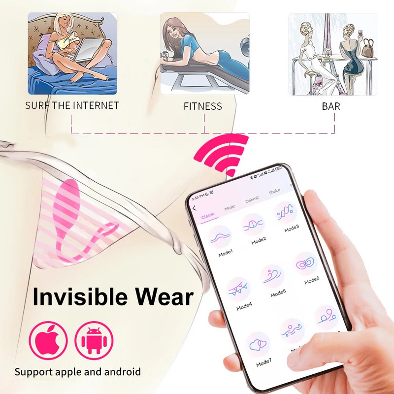 Wireless-APP-Remote-Control-Bullet-Egg-Vibrator-Massager-For-Women-use-Lubricant gallery