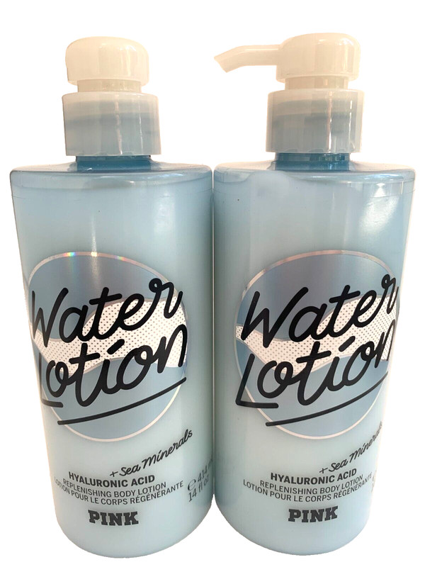 Victoria’s Secret Pink Water Lotion Hyaluronic Acid Body Lotion 2 PC Set NEW