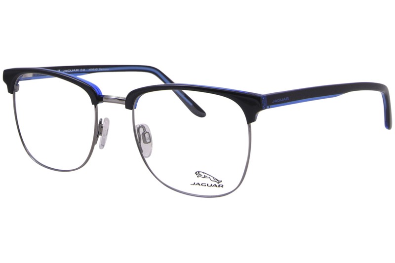 Jaguar 33618 4928 Eyeglasses Men’s Black/Blue/Silver Full Rim Round Shape 54mm