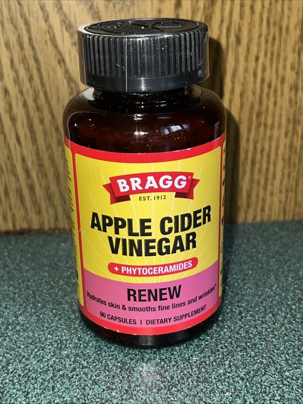 Bragg Renew, Apple Cider Vinegar Phytoceramides, 90 Capsules Exp 4-17-27 Sealed