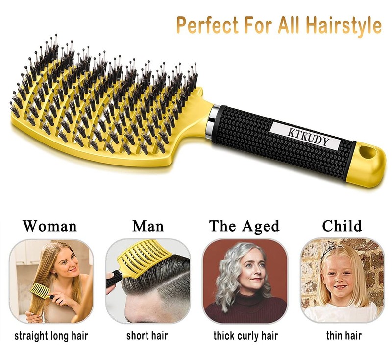 Gentle Boar Bristle Brush for Pain-Free Detangling gallery
