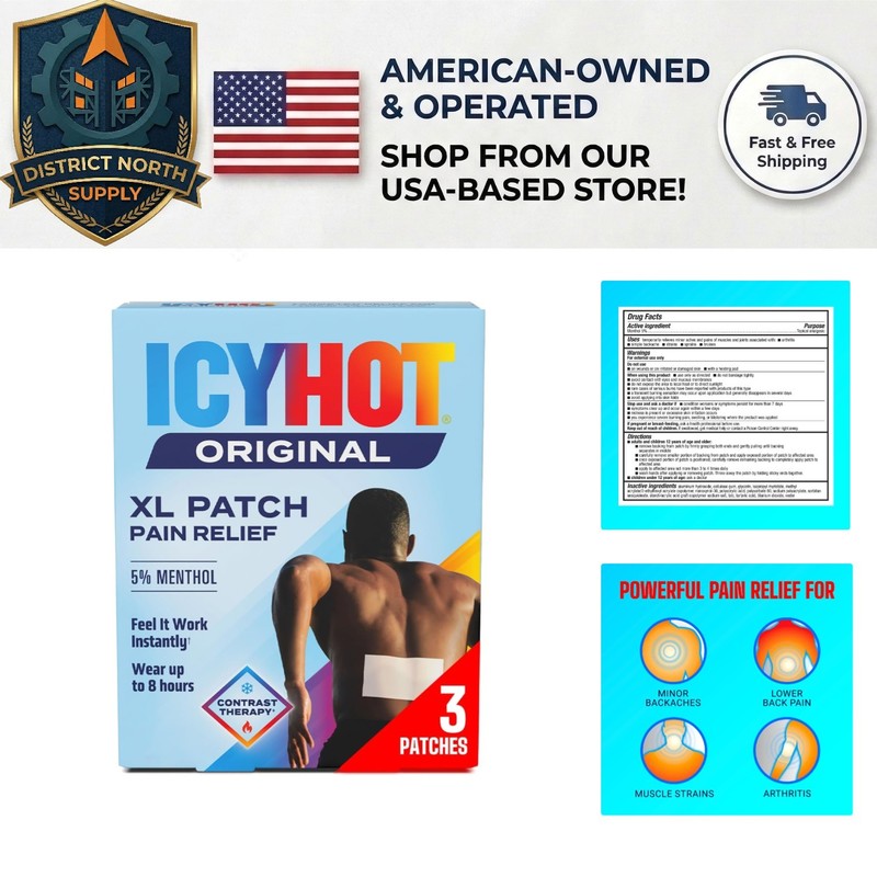 Menthol-Infused XL Pain Relief Patches, 3 ct. for Instant Muscle & Joint Relief