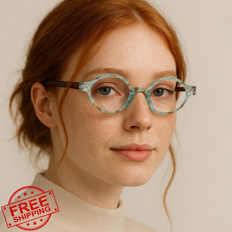 2SeeLife TR-90 Reading Glasses Small Round Aqua Blue +2.00