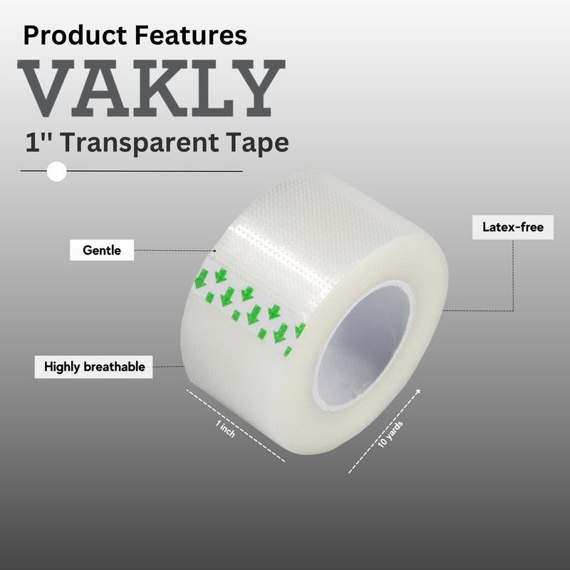 Clear Medical Tape 1 Inch x 10 Yards [6 Pack] Transparent Breathable Adhesive fo gallery