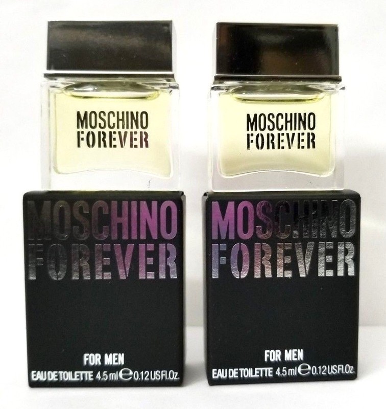 2 pk MINI MOSCHINO FOREVER FOR MEN, Eau de Toilette 0.12 oz ea New SPLASH