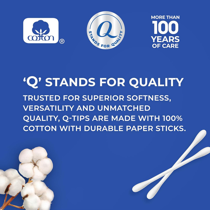 Cotton Swabs, Original, For Home, First Aid and Beauty, 100% Cotton, 500 Count gallery
