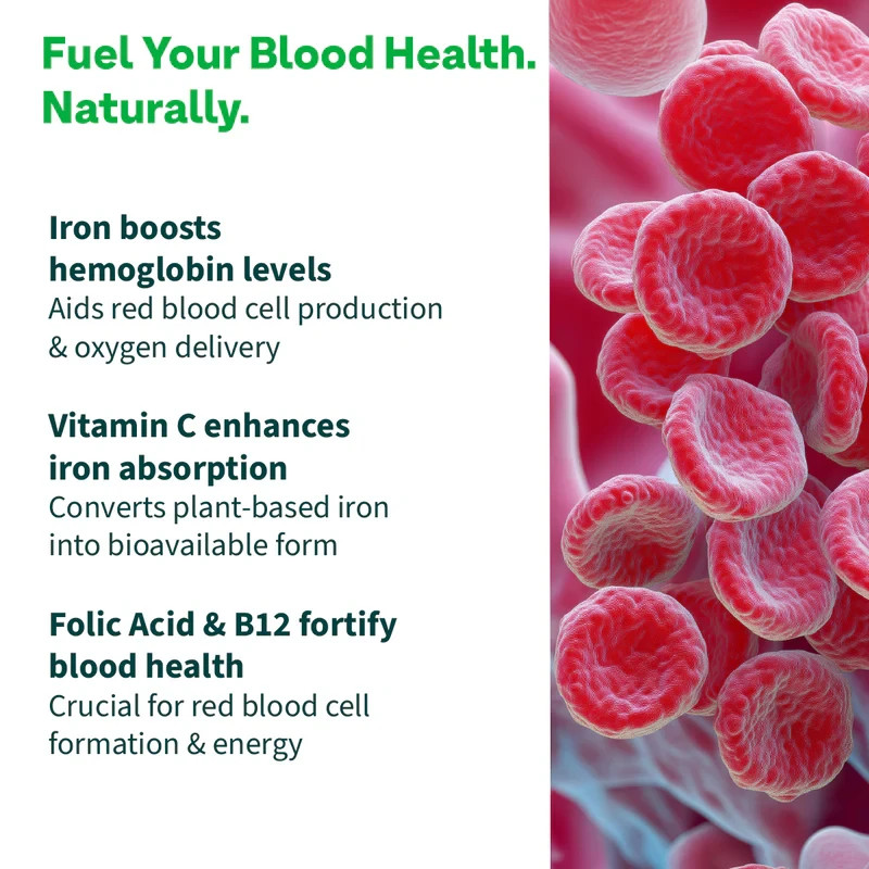 2 x OZiva Iron Folic Acid + Vitamin For Healthy Hemoglobin & Energy, 120 Tablets gallery