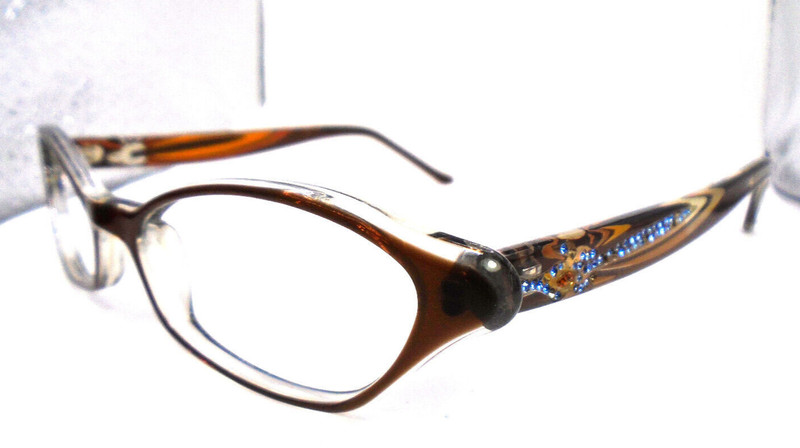 Judith Leiber JL 1024 02 Brown/Crystal 50-16-135 Cateye Womens Eyeglasses Frames