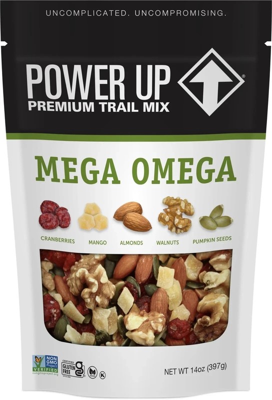 Gourmet Nut Power Up Mega Omega Trail Mix Non-GMO Vegan Gluten Free 14 oz