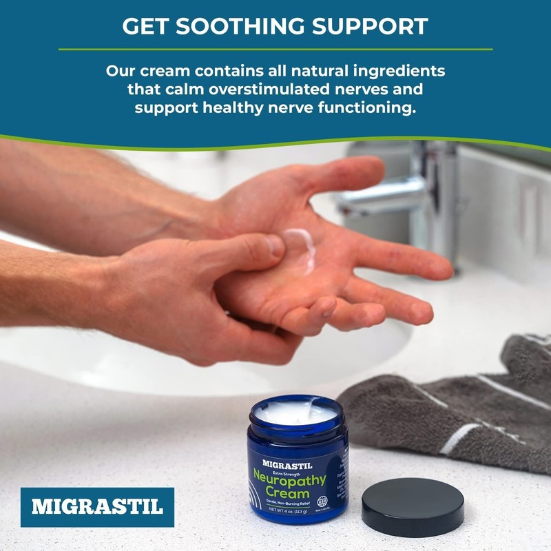 Basic Vigor Migrastil Extra Strength Soothing Cream for Feet Legs and Hands 4 oz gallery